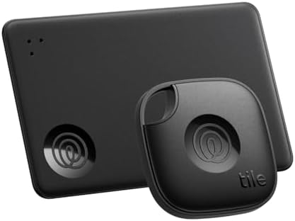 Tile by Life360 Starter Pack (2024) - Bluetooth Trackers and Item Finders for Keys, Wallets & More. Both iOS and Android Compatible. Phone Finder. 2-Pack (Black Mate/Slim)