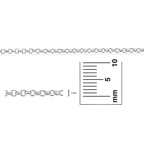 1.7Mm Solid .925 Sterling Silver Round Rolo Choker Chain Necklace, 16 Inches #TOP2