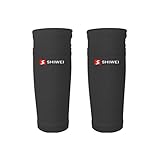 Schienbeinschoner Fußball für Erwachsene, Jugendliche & Kinder (S – L), mit Knöchelschutz Entworfen Schienbeinschützer für Kind Jugend Erwachsene Fußballausrüstung Gurte (L, Schwarz)