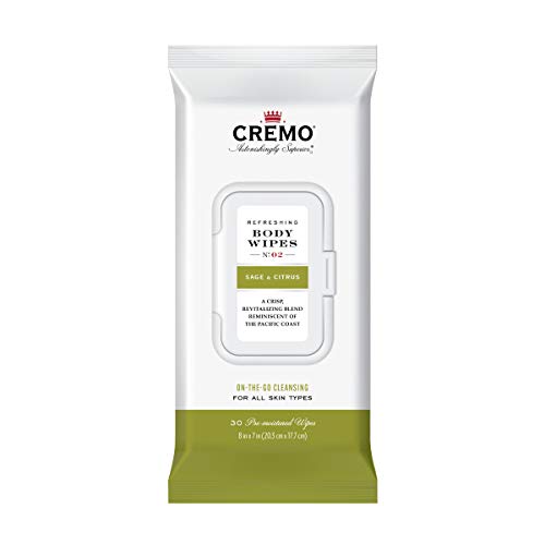Cremo Refreshing Sage & Citrus Body Wipes
