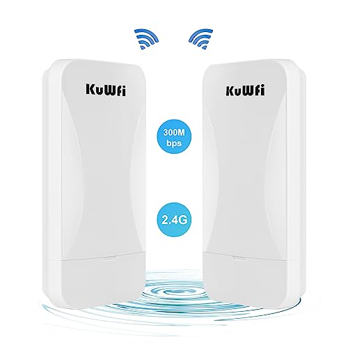 Image of KuWFi 2.4G Point to Point Wireless WiFi Bridge, Long Range CPE, 1KM