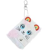 SEWACC 女の子向けぬいぐるみ日記ノート キーチェーン付きコンパクトスケッチブック メモやアイデア記録用 学習と教育用