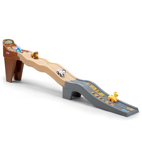 Image of Simplay3 Safari Adventure Race Track, Dual Lane Toddler Racetrack, Car Ramp Toy for Indoor or Outdoor Play, 4 Toy Animal Cars Included, Made in USA