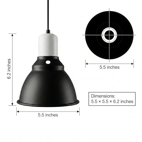 GofyReax Reptile Light Fixture, 5.5 Inch Shallow Dome Light Fixture for UVA/UVB Heat Lamp, Reptile Heat Basking Bulb, Optical Reflection Heat Lamp Fixture Cover for Reptile Glass Tank Terrariums — view 6