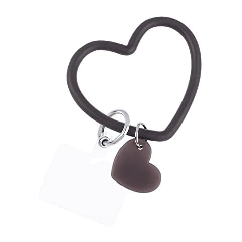 Fycyko Compatible with Phone Lanyard,Cell Phone Lanyard Strap with Silicone Heart Design Wrist Chain Strap Phone Strap Compatible with All Smartphones Case-Black Cover