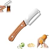 Kitchen Multi-Function Stainless Steel Thickened Fruit Peeler Knife, Ultimate Kitchen Peeler, Wooden Handle Peeler, Multi Functional Premium Vegetable Peeler, Bottle Opener Stainless Steel (1PCS)