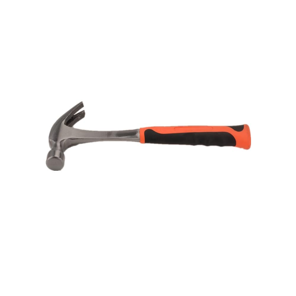 FLZOSPER 8oz Claw Hammer with Smooth Face & Shock-absorbing Leather Long Handle Straight Rip Claw