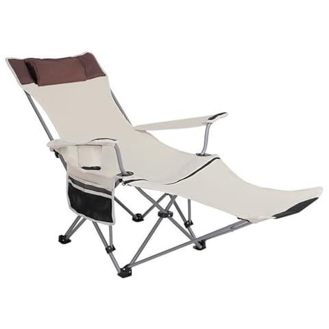 TORRAINAKE Portable Folding Camping Chair with Detachable Footstool for Fishing, Camping, and picnics Cover