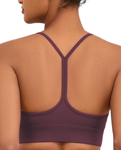 Image of Womens Y-Back Sports Bra, Weightless Padded Yoga Bra, Spaghetti Strap Low Impact Gym Top for Workout & Daily Wear