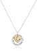 Tri-Color Gold Flashed Sterling Silver "I Love You To The Moon and Back" Heart Pendant Necklace, 18"