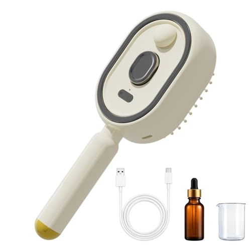 Peine eléctrico con cojín de aire en aerosol, peine recargable con luz roja, cepillo de vapor inalámbrico antiencrespamiento, para mujeres, hogar, viajes, cuidado del cuero cabelludo, nutrición