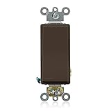 Leviton 5621-2 20-Amp 120/277-Volt Decora Plus Rocker Single-Pole Ac Quiet Switch, Brown