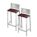 ASTIMESA TAACBL Dos Taburetes Altos de Cocina Asiento 60 cms Polipiel Burdeos
