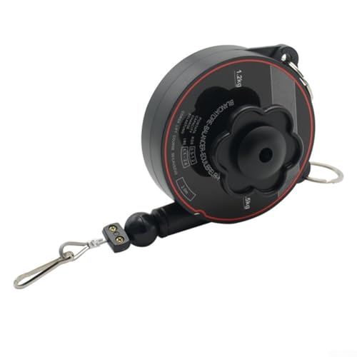 Adjustable Spring Balancer for Pneumatic Tools, .3-6.6 lbs Telescopic Wire Rope Retractor 2 Meter with Safety Chain, Heavy Duty Steel for Assembly Line, Retractable Tool Hanger