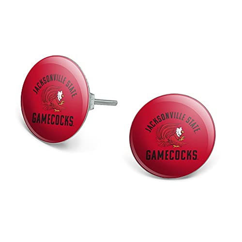 Jacksonville State University Gamecocks Novelty Silver Plated Stud Earrings