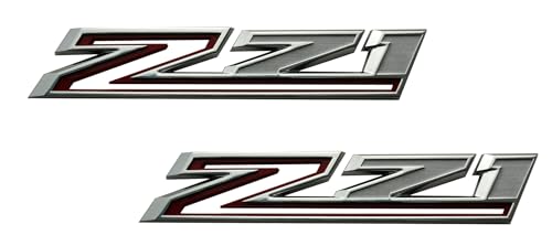 Image of 2 Pack 2019-2025 Z71 Emblem Decals Side Badges Compatible with Silverado Z71 Parts 84632695 (Chrome Red)