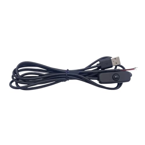 Rallonge de câble LED 2 broches 12V 5V avec interrupteur 1m Black Lot de 5
