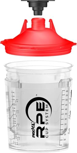 RPE Paint Cup System 27 fl oz – 50 Inner Cups and Lids with 125 Micron Filters, 2 Outer Mixing Cups, 20 Lids – Disposable Spray Gun Cup for Automotive and Industrial Painting (190 Microns Filter)
