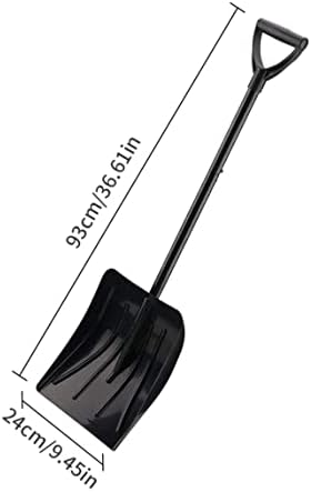 Snow Shovel Heavy Duty Snow Pusher Scooper Mucking Out Garden Car Spade Winter Metal Snow Shovel Large Garden Snow Spade with Telescopic Handle for Car Camping Outdoor