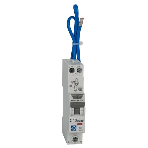 Image of Lewden Compact RCBO, C Curve Double Pole, 10A 30mA, DIN Rail Mount, 230V