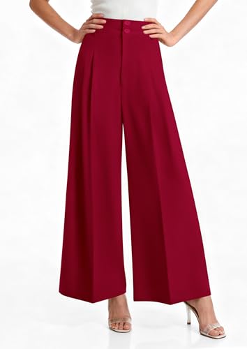 Image of PRETTYGARDEN Women's High Waisted Wide Leg Dress Pants