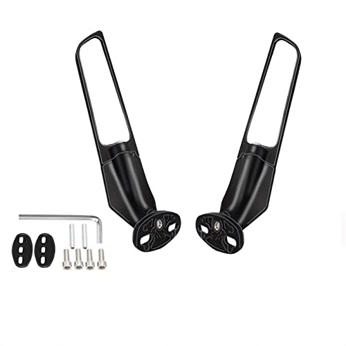 Yhtimiox Modified Motorcycle Adjustable Rotating Side Mirror Wind Wing 2Pcs Rearview Mirrors Compatible With Honda Kawasaki Suzuki Yamaha Aprilia Ducati Universal All Sport-Motorcycles #TOP5