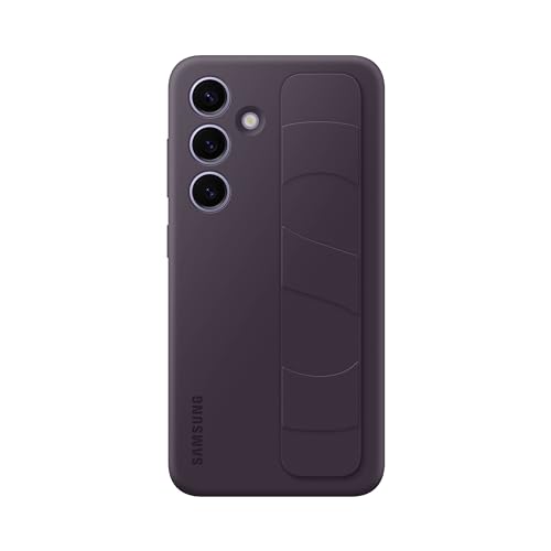 Image of Samsung Galaxy S24 Standing Grip Phone Case, Protective Silicone Cover with Hand Strap, Kickstand, Durable Design, Soft Touch, US Version, EF-GS921CEEGUS, Dark Violet