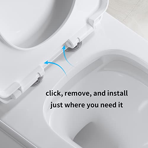 Image of Dual Flush Elongated Standard One Piece Toilet with Comfortable Seat Height, Powerful & Quiet Dual Flush Modern Toilet, 12'' Rough-In, Glossy White，6651