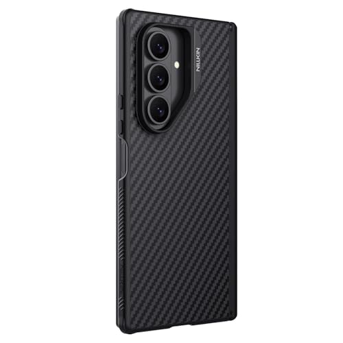 Image of Nilkin Synthetic Aramid Fiber Series for Samsung Galaxy Z Fold 7, Aramid Fiber /TPU with Military Drop Protection, Magnetic Scratch-Resistant Shockproof Protective Case (Samsung Fold 7) Black