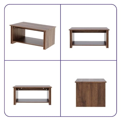 Image of Wakefit Center Table | 1 Yr Warranty | Coffee Table for Living Room Wooden, Tea Table for Living Room Wooden, Sofa Table, Free Installation from Brand, Modern Multi-Functional & Wobble-Free(Serava)