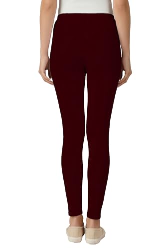 Image of Women's Cotton Lycra Ankle Length Leggings | Regular Rise, Soft 4 Way Stretch Fabric | Casual & Ethnic Wear