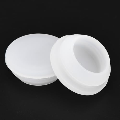 Image of MECCANIXITY 6pcs Silicone Snap in Locking Hole Plugs,18mm /0.7 Inch Mounting Diameter Narrow Groove Width 2mm Panel Seal Cover Round for Kitchen Bulkheads Waterproof Sealing Plugs Clear