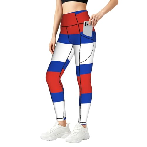 Leggings con bandera rusa para mujer y conjunto deportivo casual diario