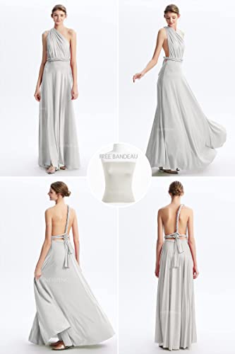 Image of Multi-Way Wrap Infinity Maxi Dress for Bridesmaids & Wedding Guest | 31 Colors for All Wedding Themes, One Size & Plus, 1 Dress for Any Events, Evening, Prom, Gala, Non-See-Through, Wrinkle-Free