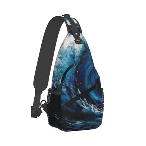 Mochila tipo sling pequeña para hiking unisex negra miniatura 1