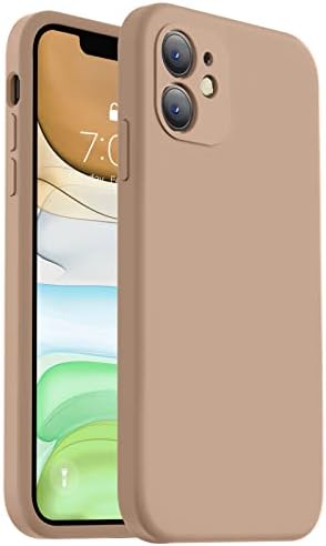 Vooii Compatible with iPhone 11 Case, Upgraded Liquid Silicone with [Square Edges] [Camera Protection] [Soft Anti-Scratch Microfiber Lining] Phone Case for iPhone 11 6.1 inch - Light Brown