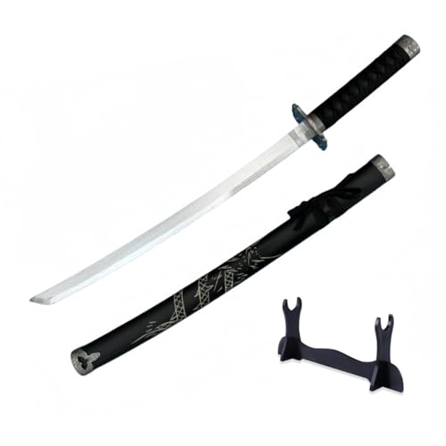 Épées, Épée décorative en Bois avec Fourreau Noir, détails sculptés, pour Cosplay et décoration à Domicile (Length 75cm)