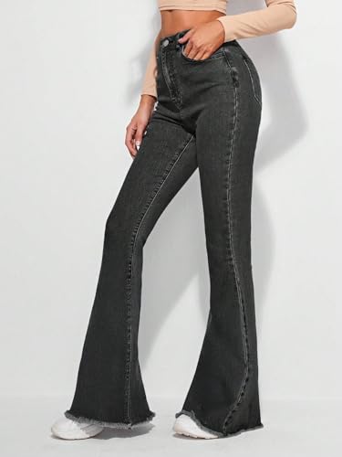 Image of KOTTY Women's Bootcut Flare Jeans with Slim Fit Thigh and Wide Hem Design