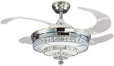42inch Invisible Crystal Ceiling Fan Modern/Contemporary Living Room Remote Control Led Fan Lights Bedroom