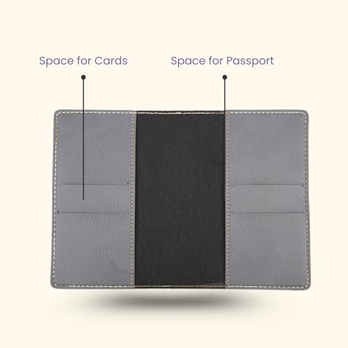 Image of YOUR GIFT STUDIO Customized Passport Holder | Personalised Passport Cover Wedding Anniversary Marriage Gifts for Couple Friend Husband Wife (Grey)