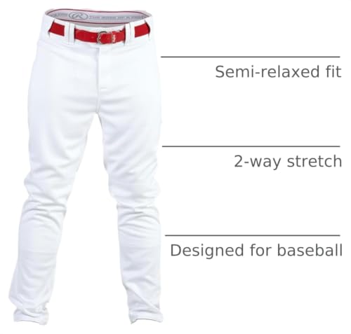 Image of Rawlings PRO 150 Series Baseball Pant | Full Length Semi-Relaxed Fit | Adult Sizes | Piped Color Options