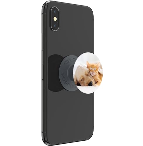 PopSockets PopGrip | wysuwany uchwyt i uchwyt do smartfonów i tabletów | uchwyt na palec Basic Cat & Dog