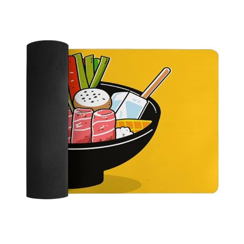 Desk Pad Protector 24x12 Inch Extended Cartoon Hotpot Doodle miniatura 3