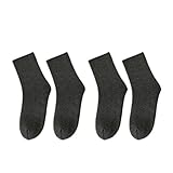 HUBGFEQ Men's Thickened Warm Snow Socks for Fall and Winter, Mid-Calf Men's Socks, Winter Floor Socks-Grey-2Pairs