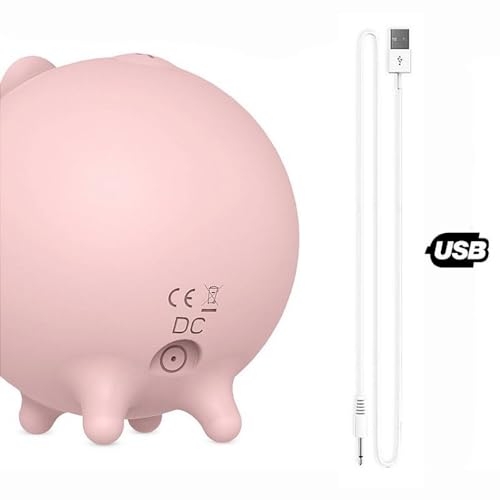 Estimulador Massageador de Clitóris com Pulsação Vibração Porquinho USB Recarregavél (Rosa)