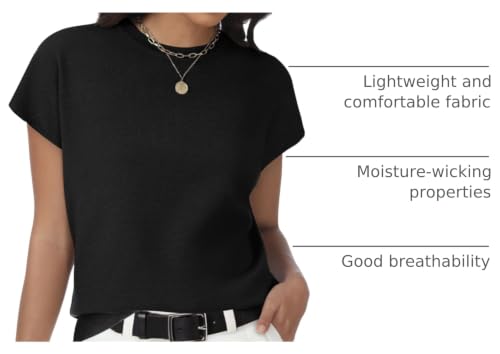 Image of Womens Tops Summer Sweaters Short Sleeve Shirts Dressy Casual Basic Casual Cap Sleeve Tops Beach Vacation Clothes