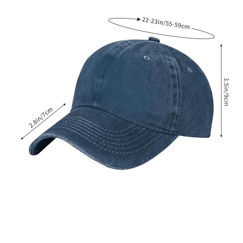 Gorra de béisbol de algodón lavado azul marino talla única miniatura 6