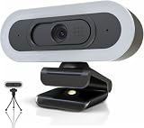 Svcouok W4 2K Autofocus Webcam with Dual Mics & LED Light