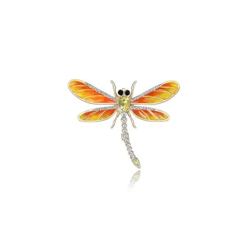Image of Dragonfly Brooch and Pins for Women Enamel /Rhinestone Crystal Dragonfly Animals Brooches Jewelry for Mom Wife Elegant Dress Accessories Birthday Gifts
