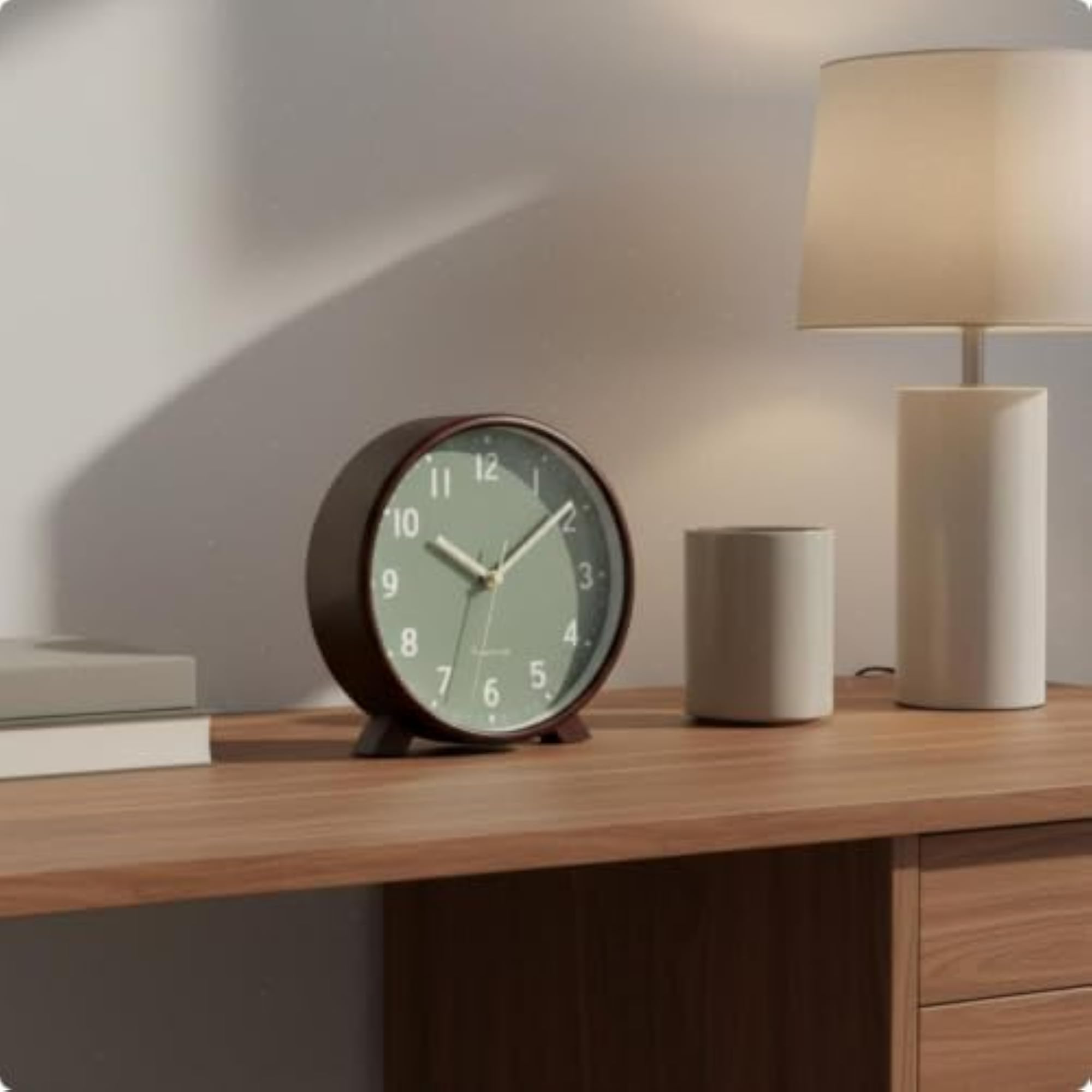Wooden Mantel Clock, Retro Design for Home